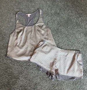 Victoria’s Secret Pajama Set M Geometric Racerback Tank Shorts Y2K thumbnail 1