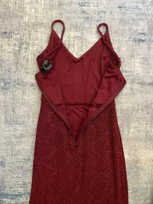 Windsor Burgundy Wine Keira Glitter Knit High Slit Formal Dress Size 1 / 2 thumbnail 5