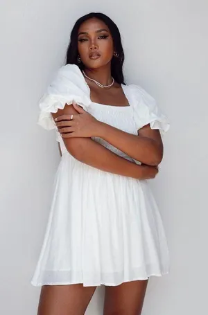 Princess Polly Dani Mini Dress in White thumbnail 1