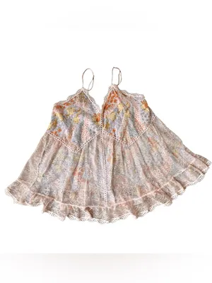 Victoria’s Secret Cotton and Lace Babydoll Cami L Floral Multicolor thumbnail 4