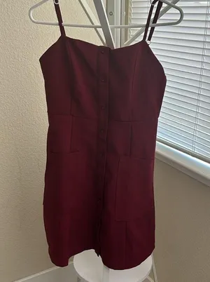 Dark red mini dress thumbnail 1