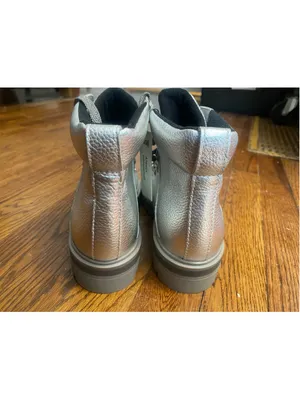 Cougar Nash Silver Combat Boots Metallic Waterproof Leather Hiking Lug Sole 6 thumbnail 5