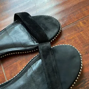 Steve Madden Salute suede pearl black flats thumbnail 7
