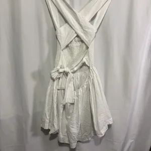 Peppermayo White European Towns Linen Dress US 10 Romantic Coquette Soft Girl thumbnail 8