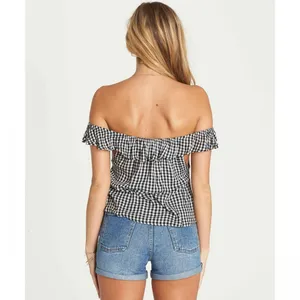 Billabong Peach Kisses Top - Gingham Black/White - XS thumbnail 4