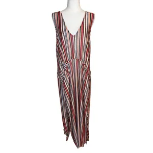 Zara Trafaluc Maxi Dress Womens S Multi-Color‎ Striped Knit Boho Beach Summer thumbnail 2