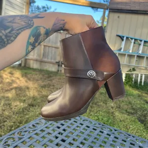 AK BY ANNE KLEIN WOMEN'S RIVE brown boots fall‎ winter size 8.5 zipper casual thumbnail 5