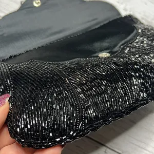 Vintage De Lill 1950’s Black Beaded Sequined Clutch Bag Purse thumbnail 10
