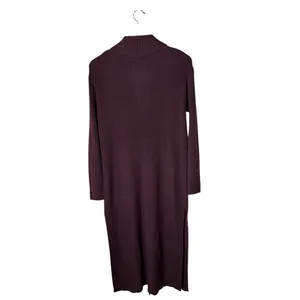 UGG Sweater Women Small Plum Purple‎ Wool Blend Ribbed Longline Duster Cardigan thumbnail 3