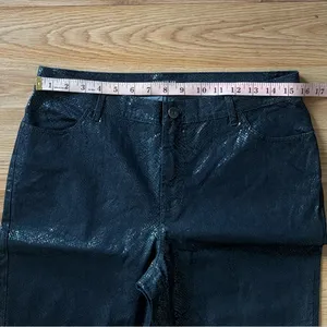 Lafayette 148 Black Shimmer Snakeskin Slim Leg Jeans Size 10 thumbnail 9