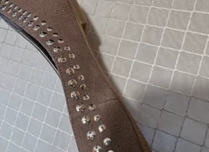 Steve Madden Luxe: L-Keep Taupe suede Flats with sequins, Size 7 thumbnail 5