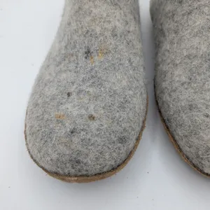 Glerups Grey Felted Wool Slipper Shoes Leather Sole Womens 7 EU 37 Danish Design thumbnail 9