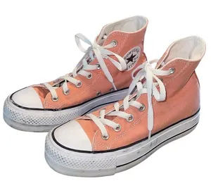 Converse Womens Chuck Taylor All Star Lift‎ Platform Sneakers Vintage Peach Sz 5 thumbnail 1