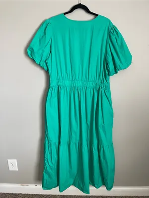 FRENCH CONNECTION Teal Puff-Sleeve Maxi Dress Sz XXL thumbnail 7