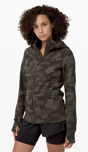 Lululemon Scuba Full Zip Hoodie Women 0 Green Camo Heritage 365 Camo Brier Rose thumbnail 1
