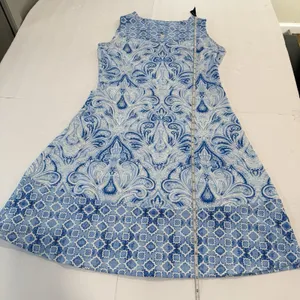 J‎ McLaughlin Blue Catalina Cloth Sleeveless A Line Dress Size MEDIUM thumbnail 8