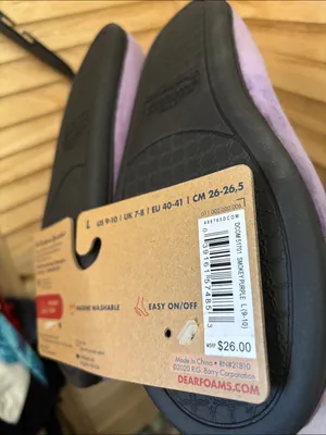Dearfoam Women's Purple Slip-On Velvet Slippers Large 9/10 NWT thumbnail 3