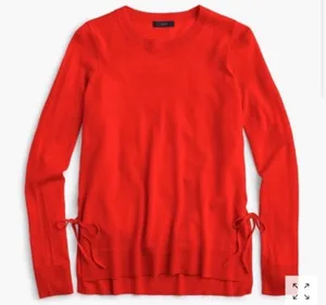 J.Crew XXS 100% Merino Side Tie Pullover Sweater. thumbnail 2