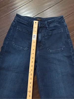 Quince Bella Stretch Patch Pocket Wide Leg Jeep Sea Blue Women’s Jeans 29x26 thumbnail 5