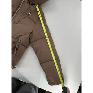 Shein Puffer Coat Jacket Sz L Brown Minimalist Trendy High Neck Normcore thumbnail 11