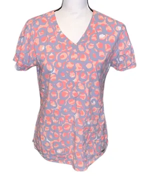 Grey’s Anatomy by Barco Circle Pattern Short Sleeve Scrub Top Pockets thumbnail 1