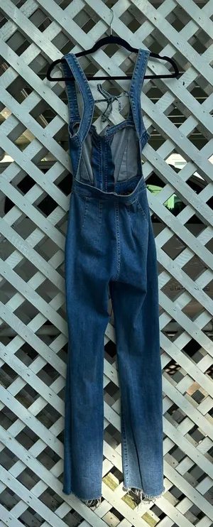Free People 2nd Ave One Piece Denim Jumpsuit thumbnail 7