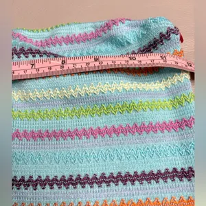 Pastel Striped Multicolor Knit Bodycon Mini Dress Size S thumbnail 5