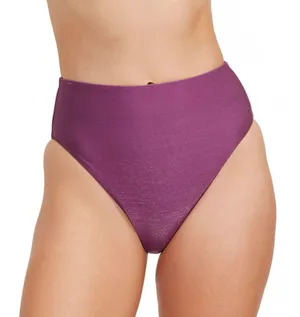 💙💖 NWT Gottex Luma High End‎ High Waist Metallic Purple Swim Bikini Bottom thumbnail 1