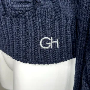 GILLY HICKS Cardigan Womens Blue Button Front Cable Knit Wool Blend‎ Size M Y2K thumbnail 10