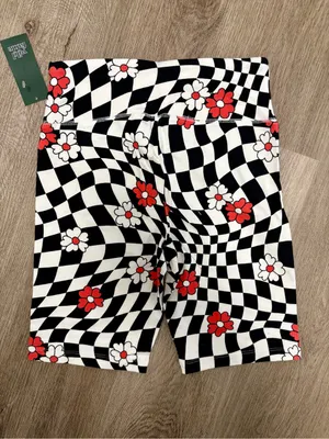 Wild Fable Black Checkered Bike Shorts thumbnail 4