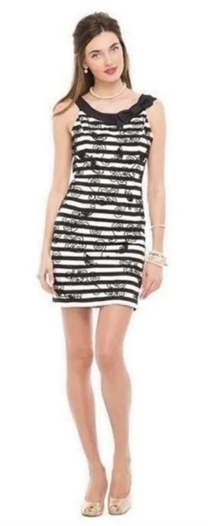 Lilly Pulitzer Swizzle Stripe Phoenix Black White Dress Embroidered thumbnail 1