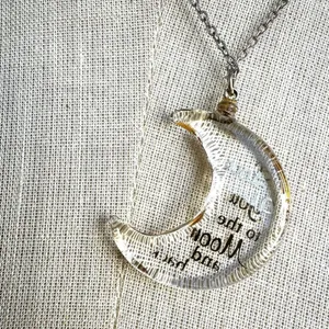 "Love You to the Moon and back” moon pendant necklace thumbnail 3