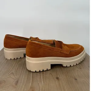 Patina Womens Chunky Brown Suede Leather Lug‎ Sole Penny Loafers Size 11 thumbnail 2