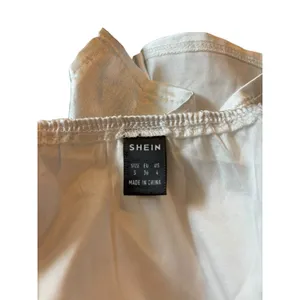 SHEIN White Satin Tie Front Top Size S thumbnail 3