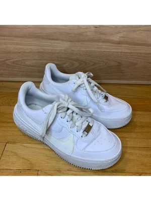 Nike Air Force 1 White Platform Sneakers - Size 5.5 thumbnail 2