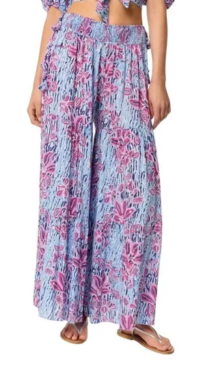 Poupette St Barth Soledad Pants in Large Womens Wide Leg loose fit Trousers thumbnail 1
