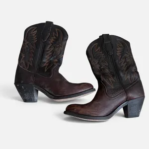 Brown Leather Western Cowgirl Masterson RB7467 Cowboy Boots Womens 8M thumbnail 2
