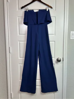 Lulus Women’s Power of Love Navy Blue Strapless Stretch Knit Jumpsuit Size XS thumbnail 5