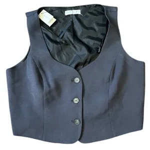 Primark Women's Large Gray‎ Button Front Lined Vest Waistcoat Fitted V Neck NWT thumbnail 1