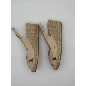 Viscata Espadrille Wedge Sandals Womens 40 US 8.5-9 Beige Canvas Slingback Spain thumbnail 3