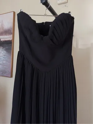 House of CB Marcella Black Georgette Pleated Maxi Dress XS A-C Regular NWOT thumbnail 6