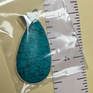 Silver and Turquoise Pendant with 925 Silver Blue thumbnail 4