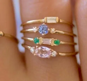 Eliza & Jane Cubic Zirconia gold rings thumbnail 1