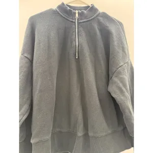 Madewell MWL Quarter Zip Sweatshirt Womens Small Black‎ Betterterry Mock Neck thumbnail 6