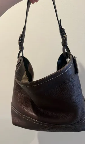 Coach 5715 Brown Pebbled Leather Hobo Shoulder Hand Bag thumbnail 1
