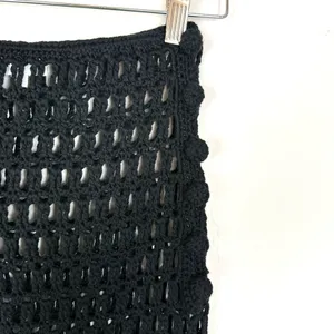 Revolve Superdown Black Crochet Midi Skirt Fringe thumbnail 6