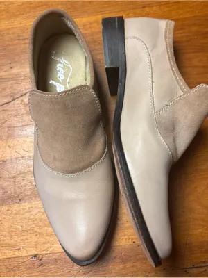Free People Taupe and Light Brown Suede Leather Slip-On Loafers size 38 thumbnail 2