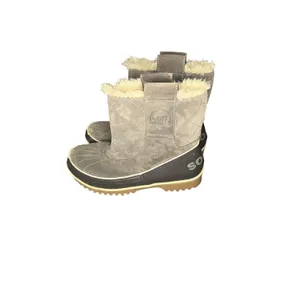 Sorel Trivoli II Winter Boots Gray Suede Faux Fur 10 NL2329-052 thumbnail 5