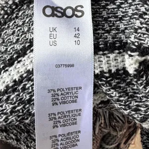 ASOS black and white striped knit fringe dress open back layered boho fringe thumbnail 7