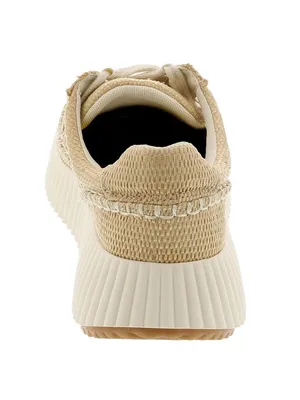 Dolce Vita Womens Dannis Platform Sneakers Shoes Beige Knit Lace Up Size 8.5 thumbnail 5